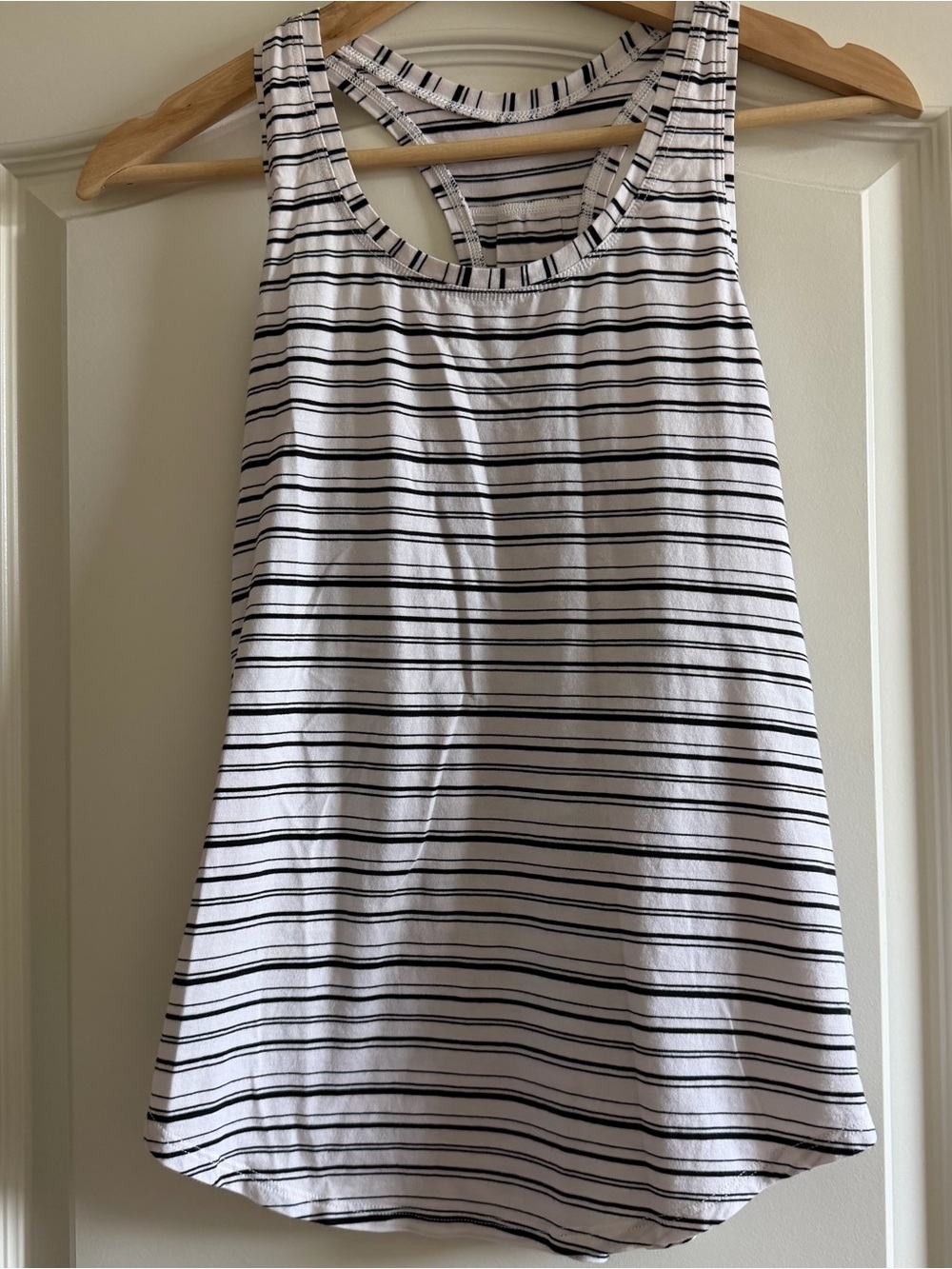 lululemon athletica White Tank Top with Black Stripes